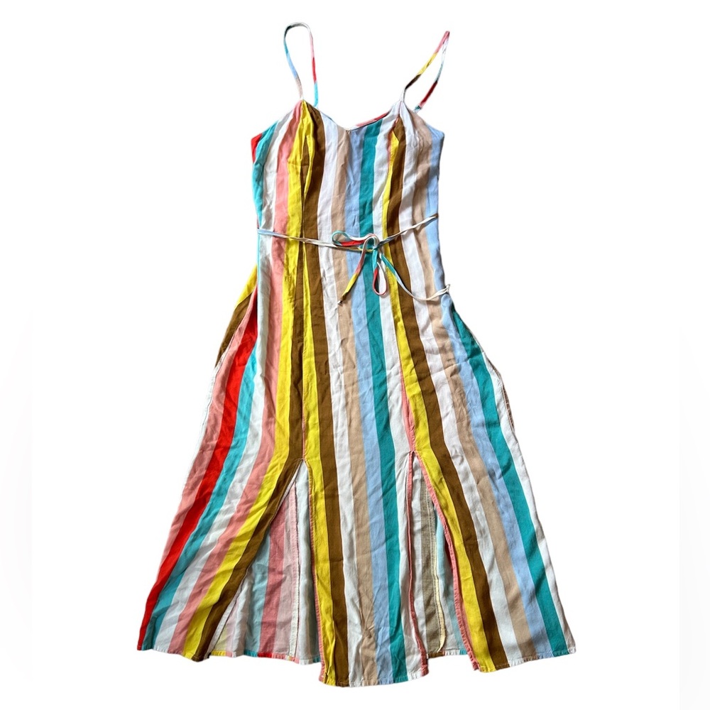 Striped Summer Dress With Slits